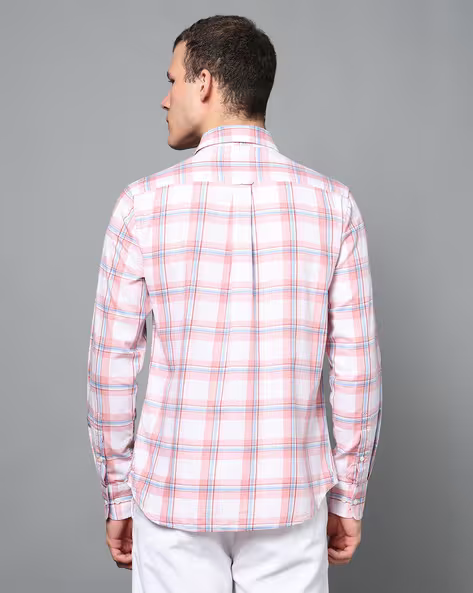 Men's Cotton Casual Shirt pink - Image 2