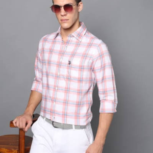Men's Cotton Casual Shirt pink