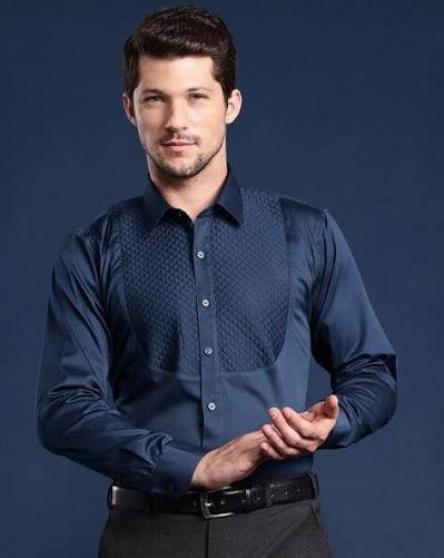 Men's Cotton Casual Shirt Blue