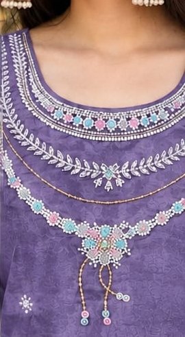 Lavender Purple Embroidered Kurta Pant Set with Dupatta - Image 2