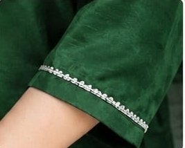 Emerald Green Embroidered Kurta Pant Set with Dupatta - Image 3