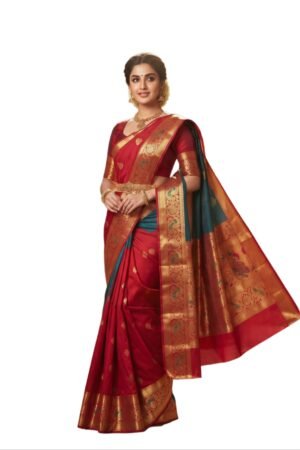 Maheswari Cotton Saree with Contrast BP