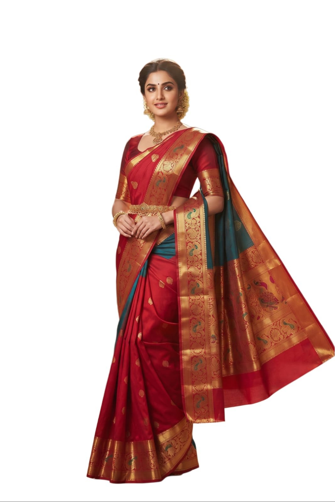 Maheswari Cotton Saree with Contrast BP