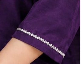 Deep Purple Embroidered Kurta Pant Set with Dupatta - Image 3