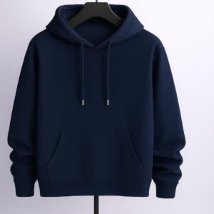 Men’s Premium Solid Navy Blue Fleece Pullover Hoodie